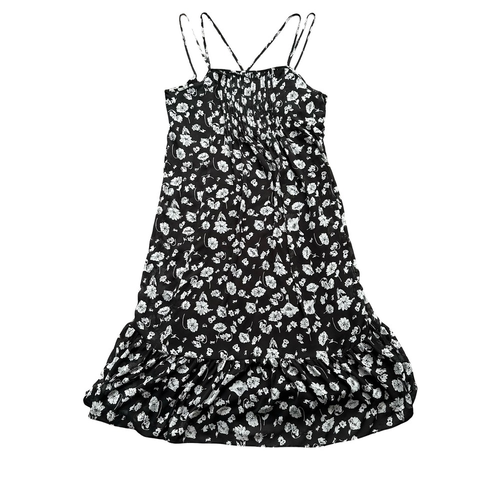 Kimchi Blue Maxi Dress Size S Black White Floral Spaghetti Strap Party/Cocktail